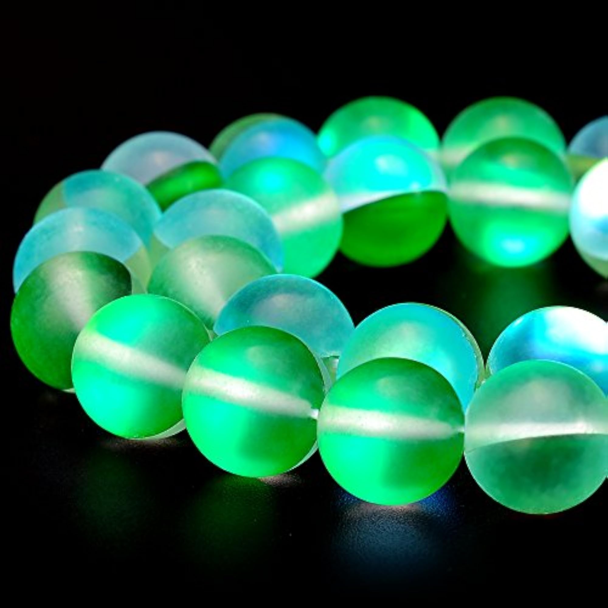 8mm Round Moonstone Matte Crystal Glass Beads for Jewelry Making